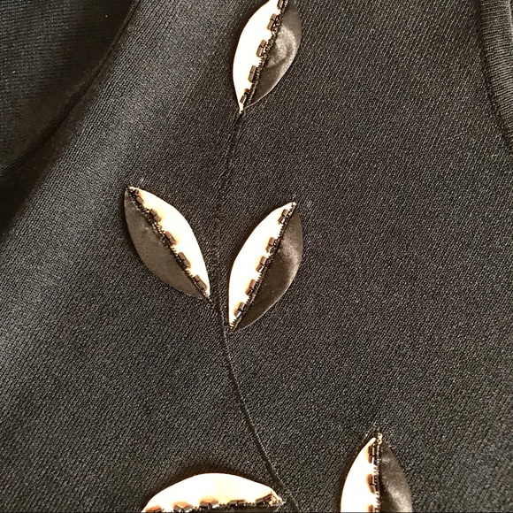 NWOT Marallis Collection Golden Black 3D Leaf Blouse Fall Autumn - Picture 12 of 16